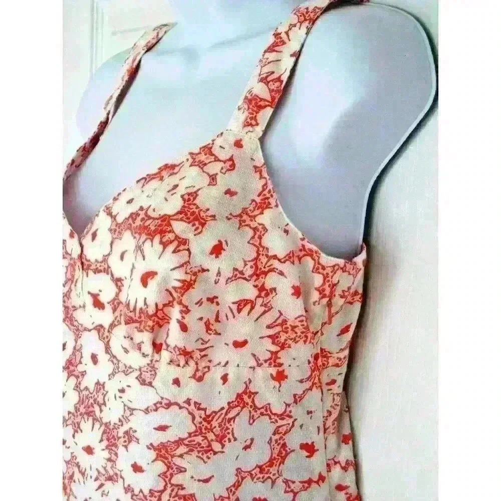 Eddie Bauer womens crop top S sweetheart neckline sleeveless side zip Y2K pink - Picture 3 of 8